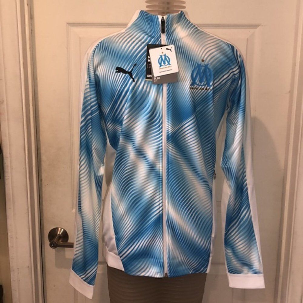 NWT PUMA DROIT AU BUT L SLIM FIT OM Stadium Jacket athletic dry moisture manage - Picture 7 of 13